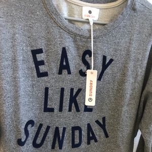 Sundry Easy Like Sunday Grey Sweater Shirt NWT